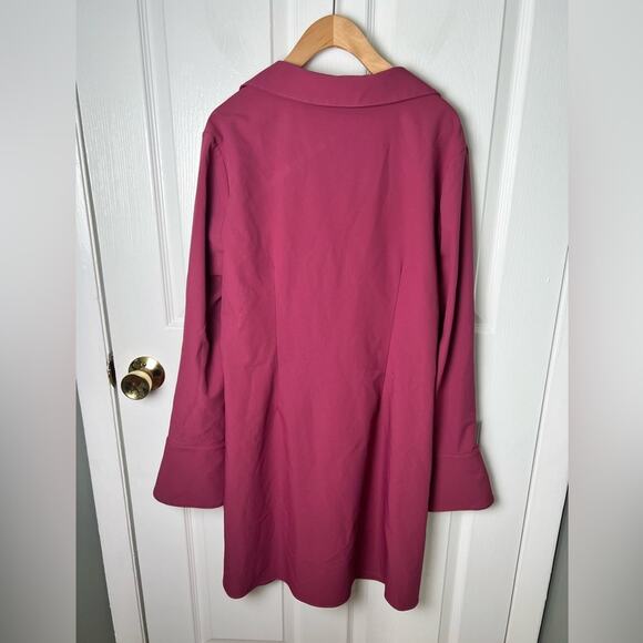 Cinq A Sept Mckenna Twist-Front Collared Dress in Dark Ube 14 - Picture 7 of 9